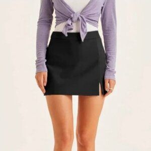 OGL MOVE Size XS Wool Blend Mini Split Skirt Black Asymmetrical Short NEW